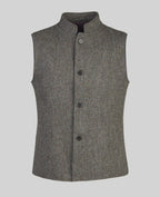 Cavan Donegal Tweed Gilet in Grey Herringbone