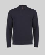 Magee Lunnaigh Lambswool 1/4 Zip Jumper in Navy