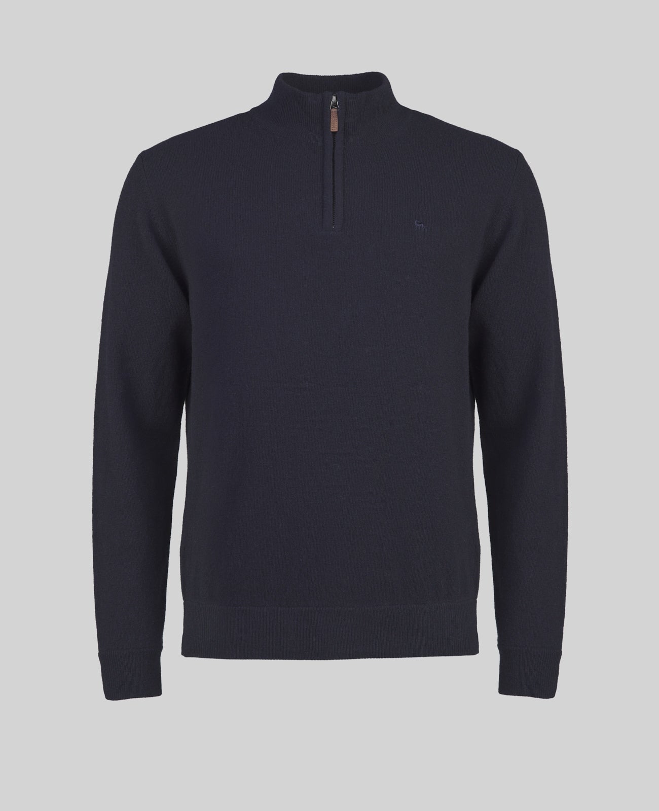 Magee Lunnaigh Lambswool 1/4 Zip Jumper in Navy