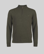 Magee Lunnaigh Lambswool 1/4 Zip Jumper in Moss Green
