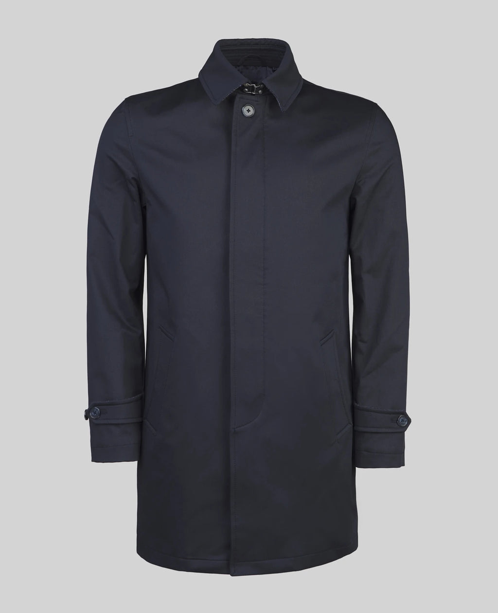 Muckross Raincoat with Donegal Tweed Trim - Navy
