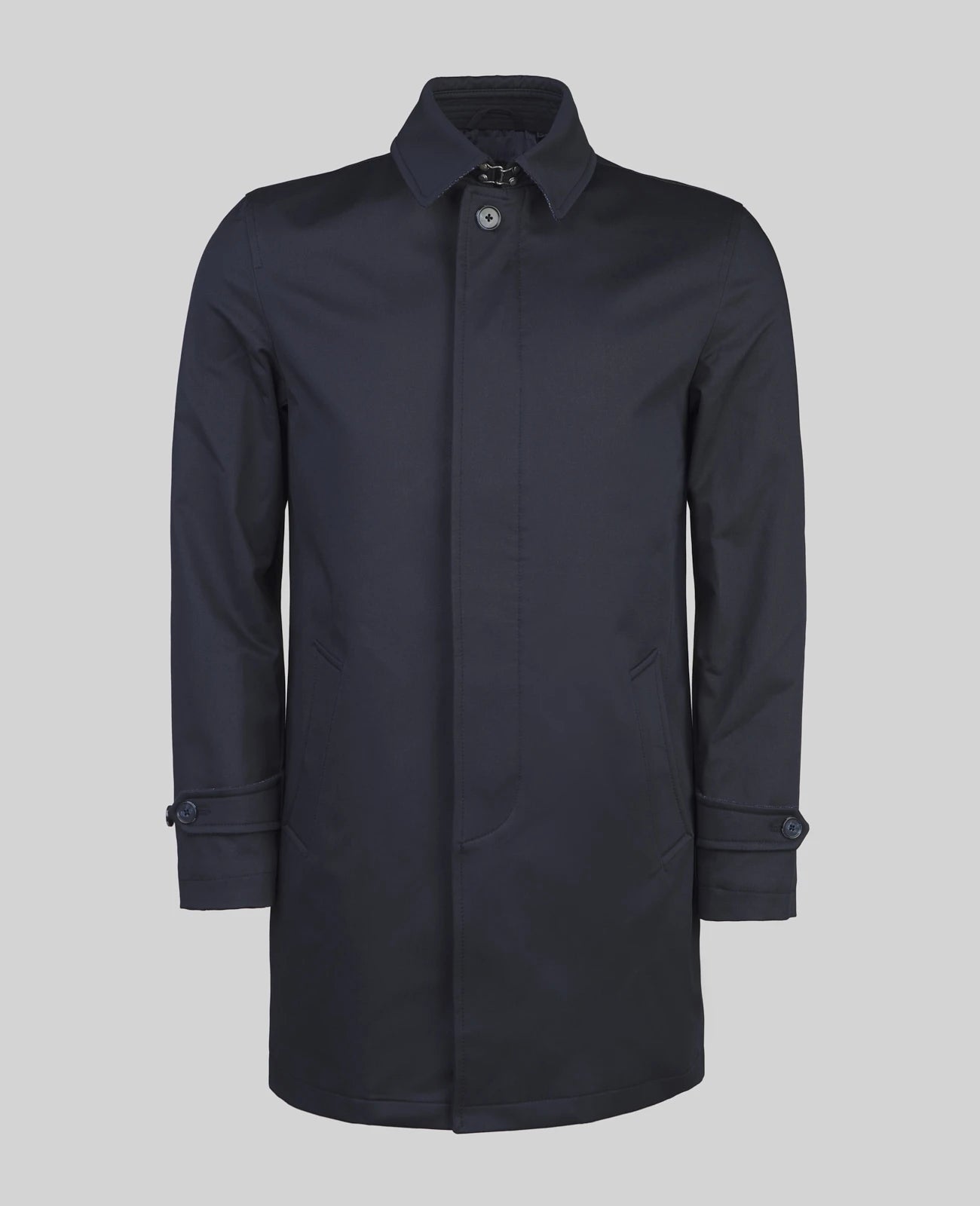 Muckross Raincoat with Donegal Tweed Trim - Navy