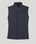 Magee Cavan Donegal Tweed Gilet in Navy Herringbone