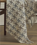 ST. BRIGID'S CROSS THROW IN CAMEL, CREAM & GREY