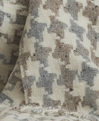 ST. BRIGID'S CROSS THROW IN CAMEL, CREAM & GREY