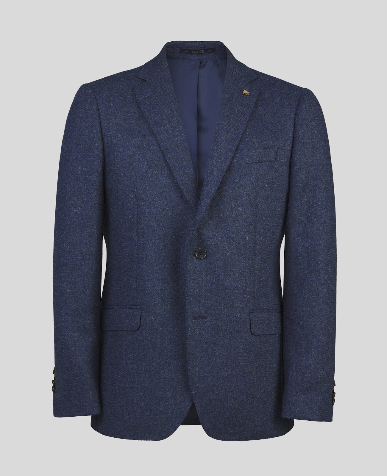 Magee Liffey Tweed Blazer in Blue Herringbone