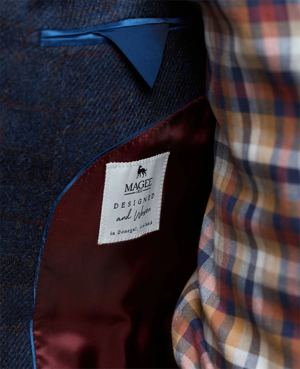 Ennis Tweed Blazer in Blue Check