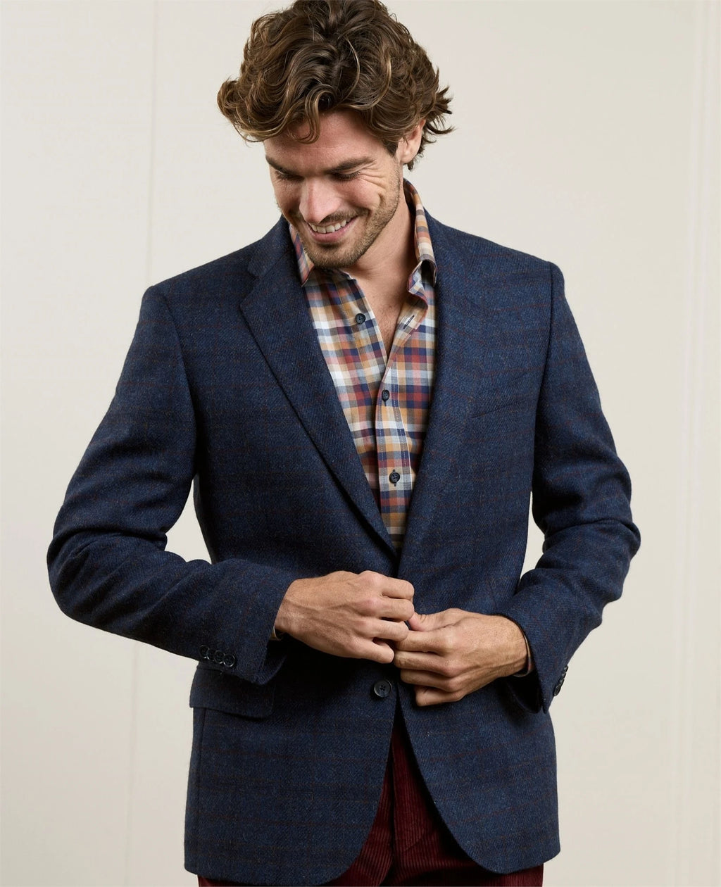 Ennis Tweed Blazer in Blue Check