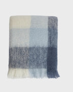 Foxford Annagh Mohair Throw - Blue Check