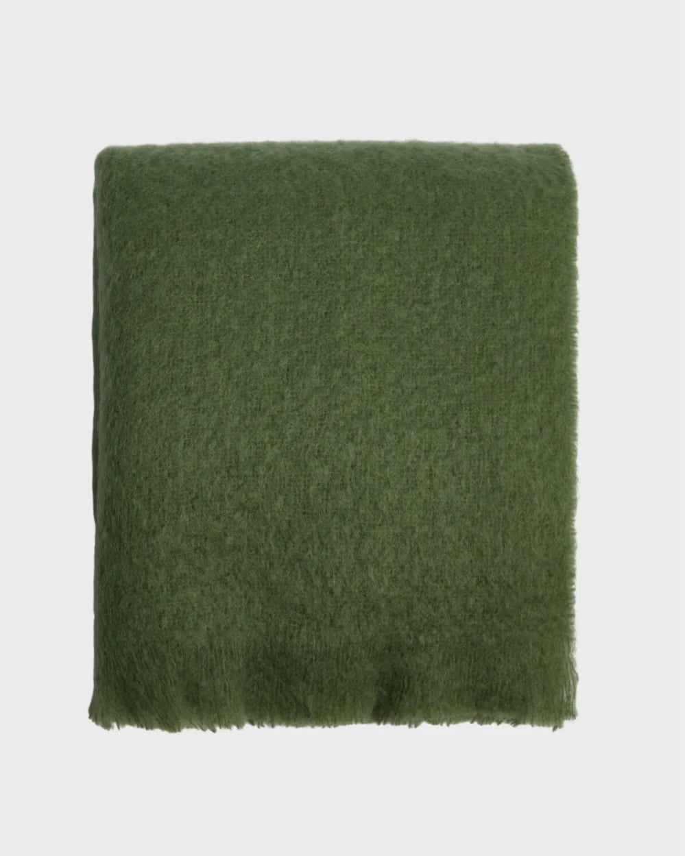 Foxford Dunloe Mohair Throw - Olive Green