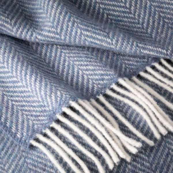 John Hanly Oversized Merino Wool Cashmere Throw - Denim