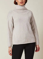 Fisherman Out Of Ireland Slouchy Funnel Neck Jumper - Cream
