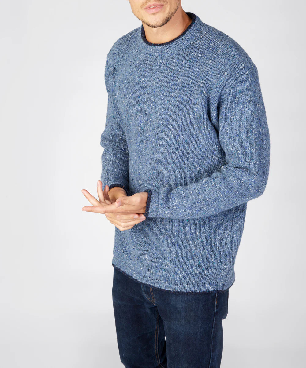 Irelands Eye Roundstone Crew Neck Sweater - Blue Ocean