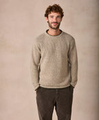 Irelands Eye Roundstone Crew Neck Sweater - Fossil/Loden