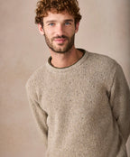 Irelands Eye Roundstone Crew Neck Sweater - Fossil/Loden