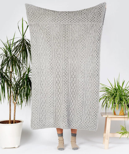 Luxe Aran Knit Woolen Thow Grey
