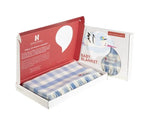 Irish Cashmere Baby Blanket Blue Block Check In A Presentation Box.