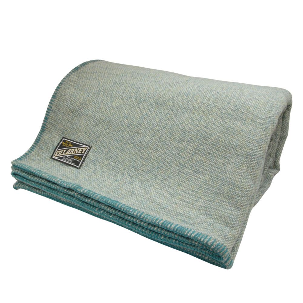 Killarney Wool Blanket Super-King Seagreen