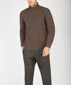 Irelands Eye Fishermans Rib Polo Neck - Shadow Marl