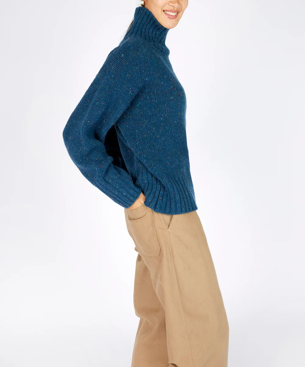 Irelands Eye - Paige Polo Neck Ink Marl Sweater