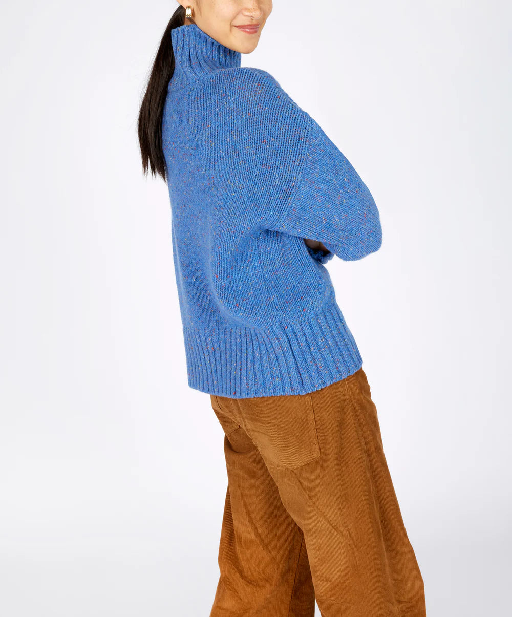 Irelands Eye Paige Polo Neck Sweater - Chalkstone / Marina
