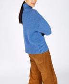 Irelands Eye Paige Polo Neck Sweater - Chalkstone / Marina