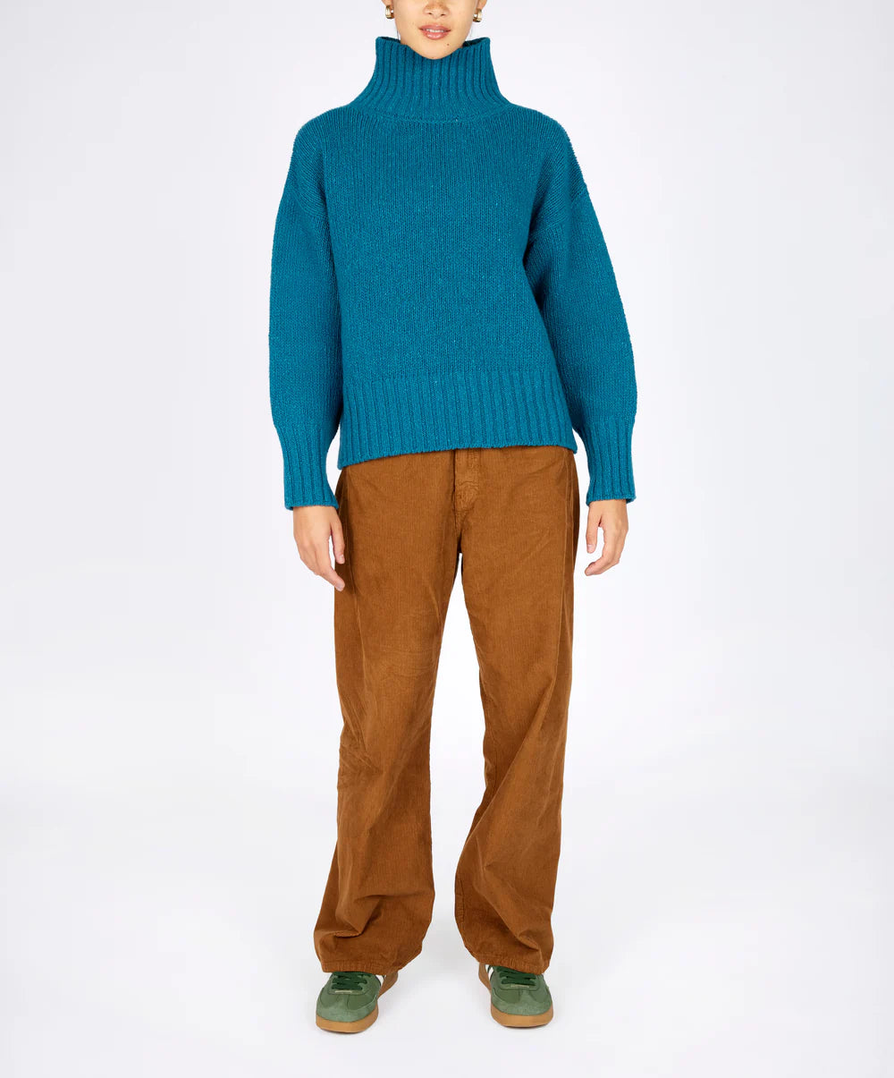 Irelands Eye Paige Polo Neck Sweater - Teal
