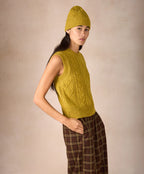 Irelands Eye Callie Cable Vest - Ocean Mist / Lichen / Chalkstone