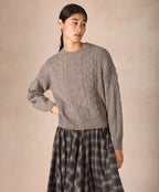 Irelands Eye Eva Cable Crew Neck - Rocky Ground