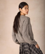 Irelands Eye Eva Cable Crew Neck - Rocky Ground