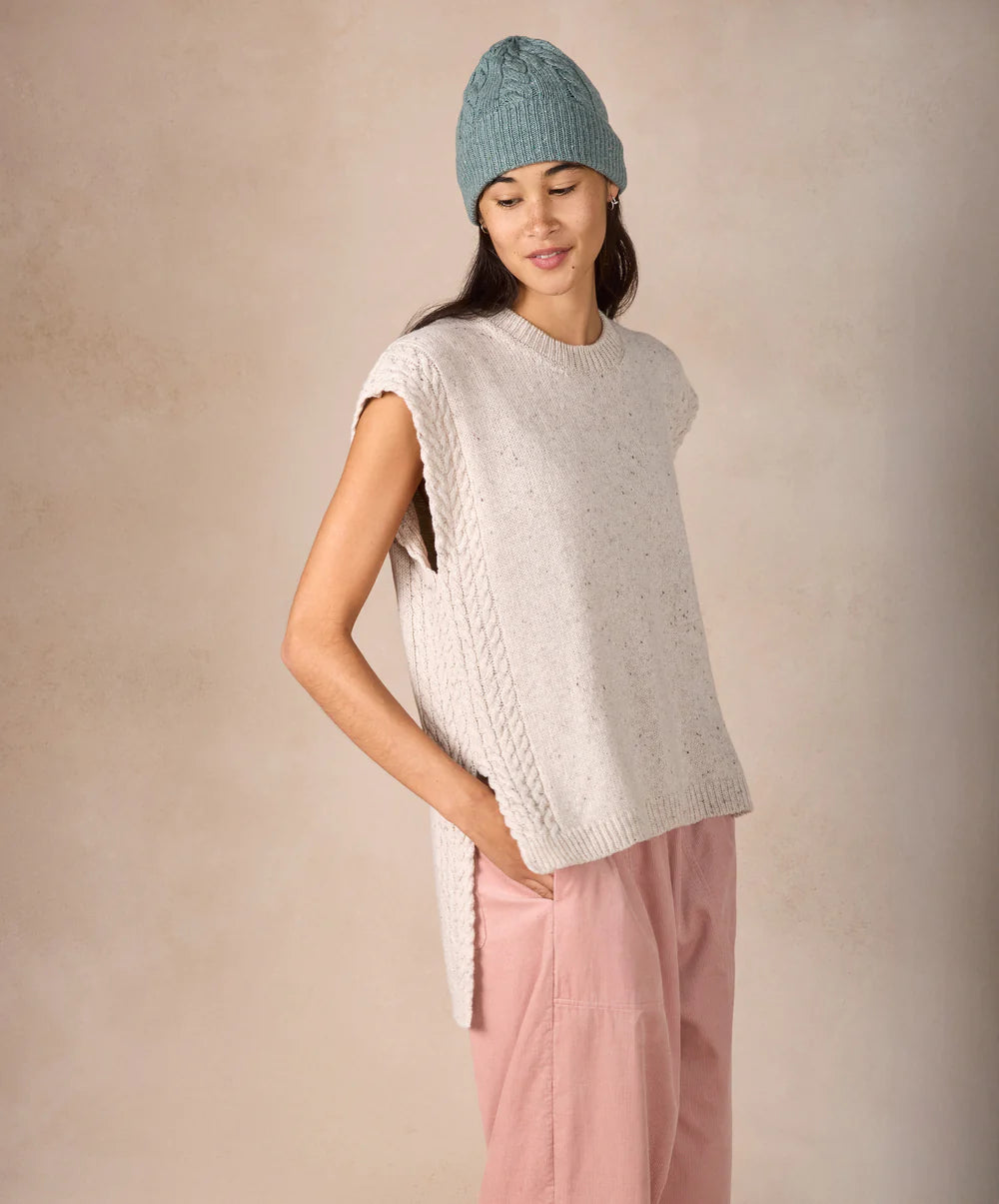 Irelands Eye Orla Cable Vest - Chalkstone