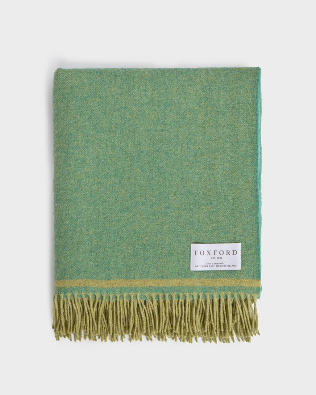 Foxford Cathal Lambswool Throw - Spearmint & Citrus