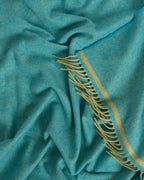 Foxford Cian Lambswool Throw – Citrus/Aqua