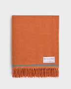 Foxford Dara Lambswool Throw - Orange and Aqua