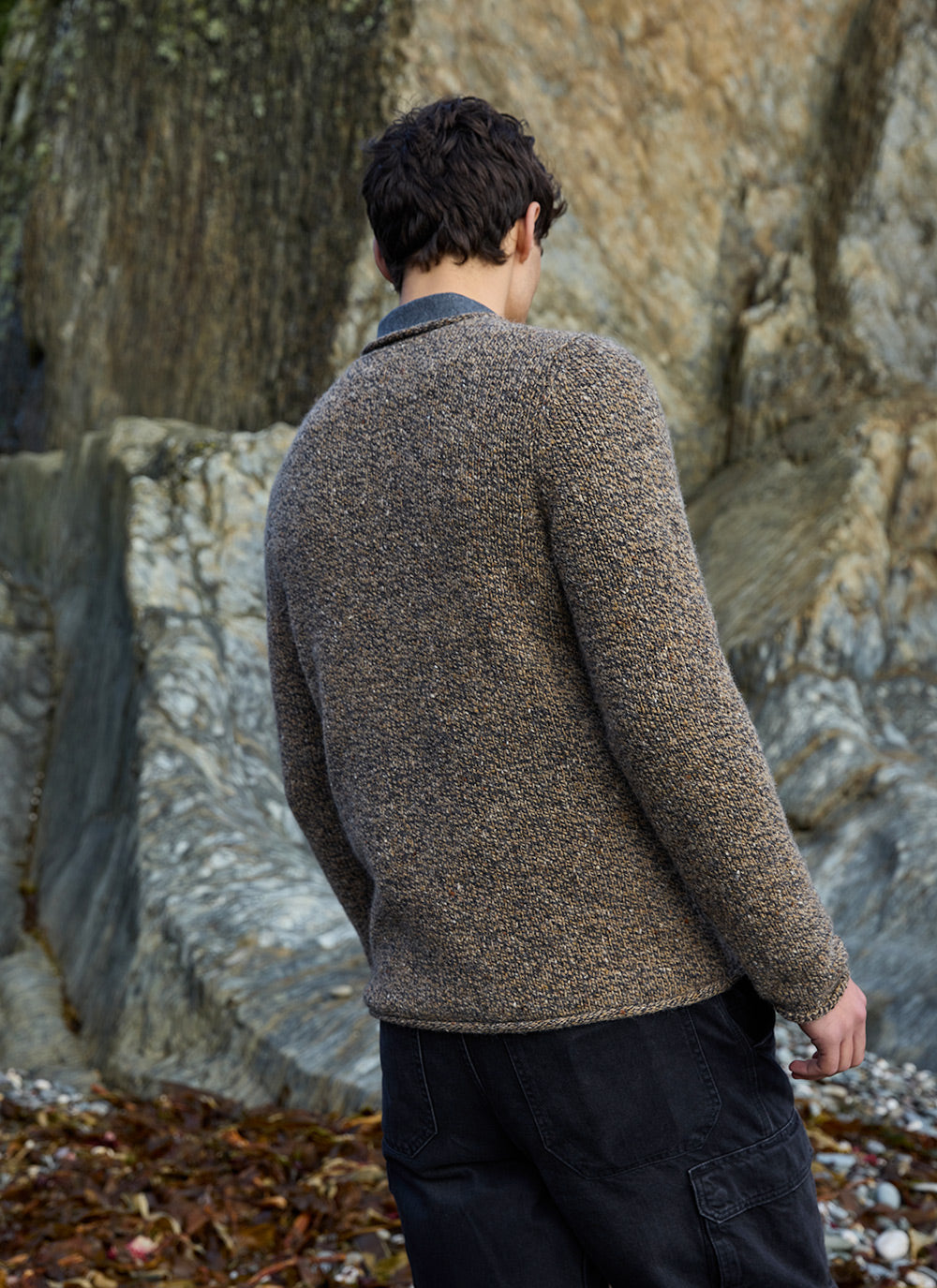 Fisherman Out of Ireland - Alpaca Roll Neck Sweater, Guinness