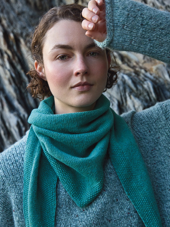 Fisherman Out Of Ireland Triangle Lambswool Scarf - Multiple Colours