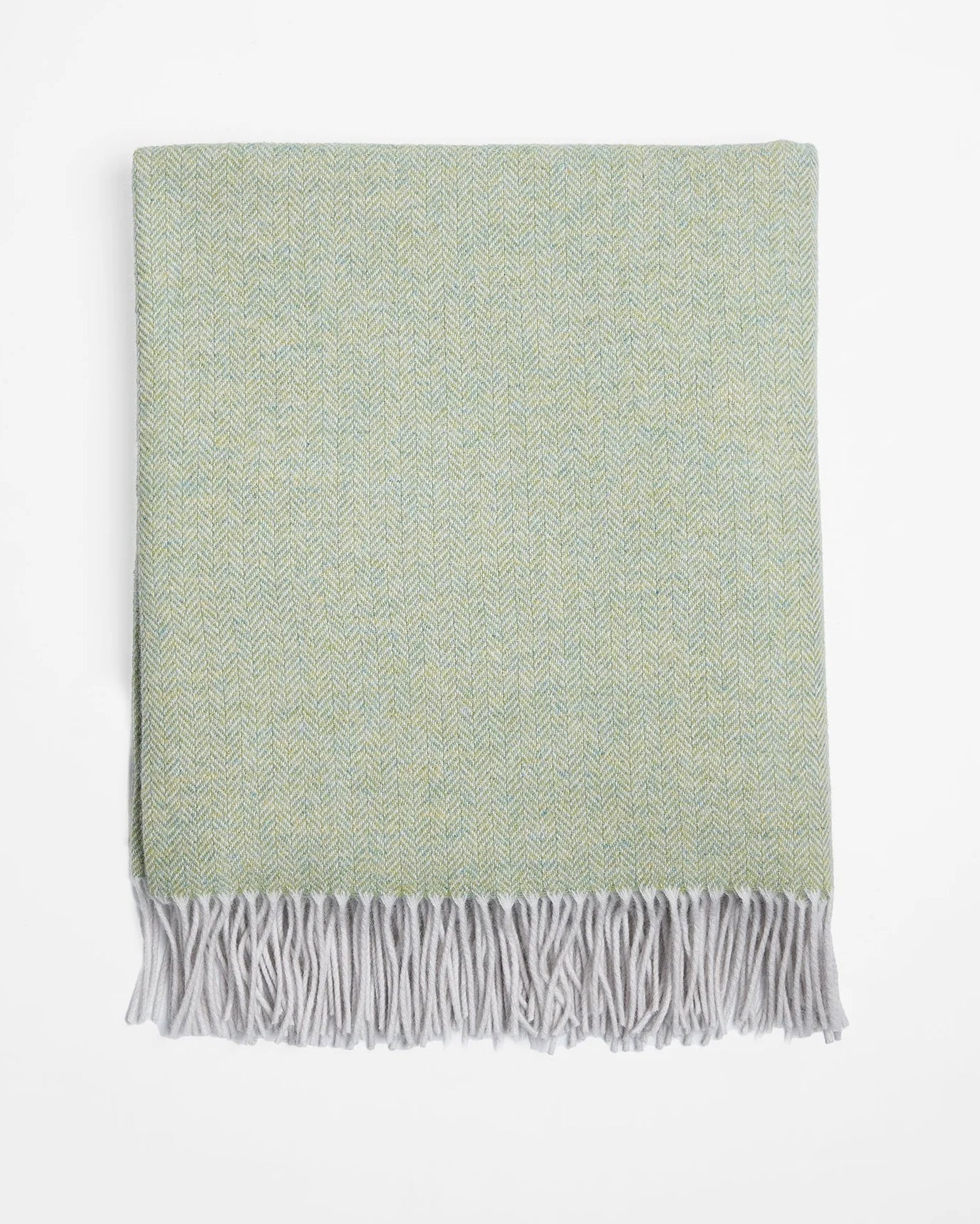 Foxford Dingle Lambswool Throw - Silver/Lime