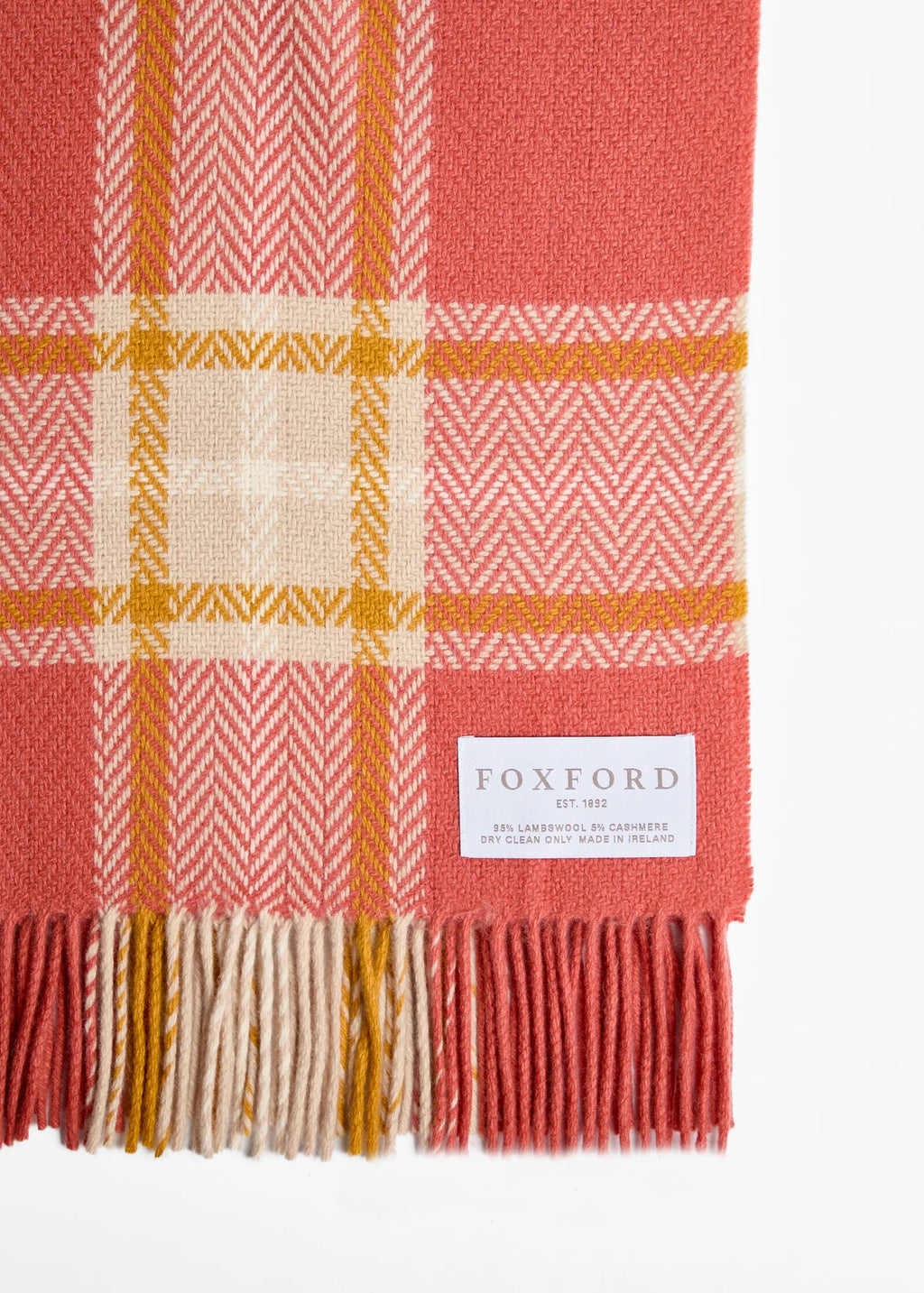 Foxford Macha Cashmere & Lambswool Throw – Terracotta