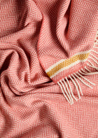 Foxford Inishcrone Cashmere & Lambswool Throw – Terracotta