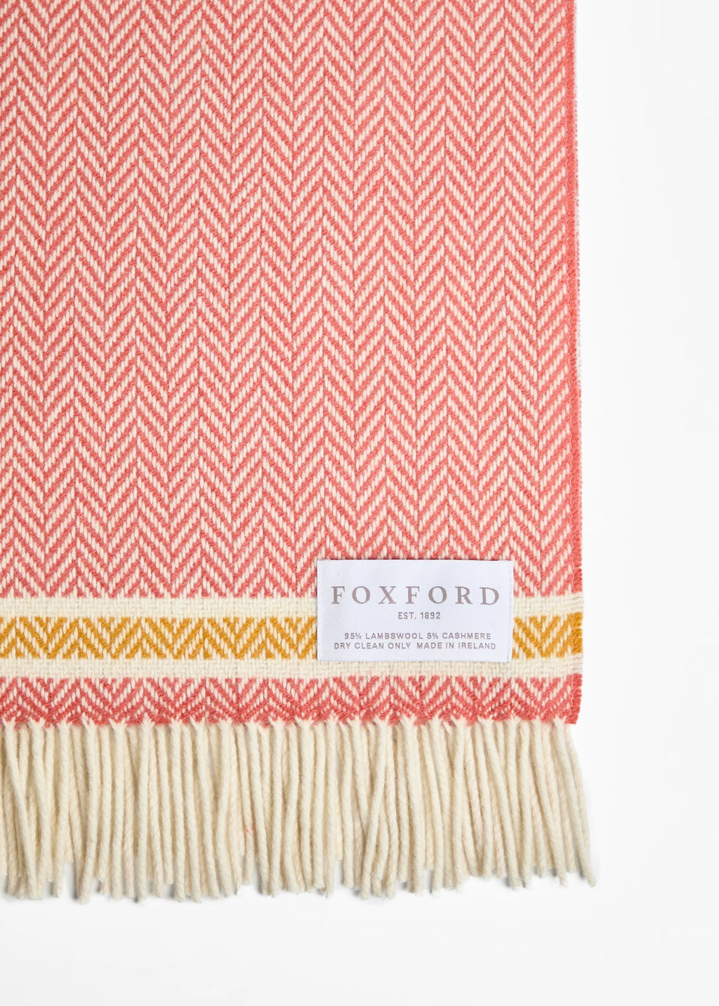Foxford Inishcrone Cashmere & Lambswool Throw – Terracotta