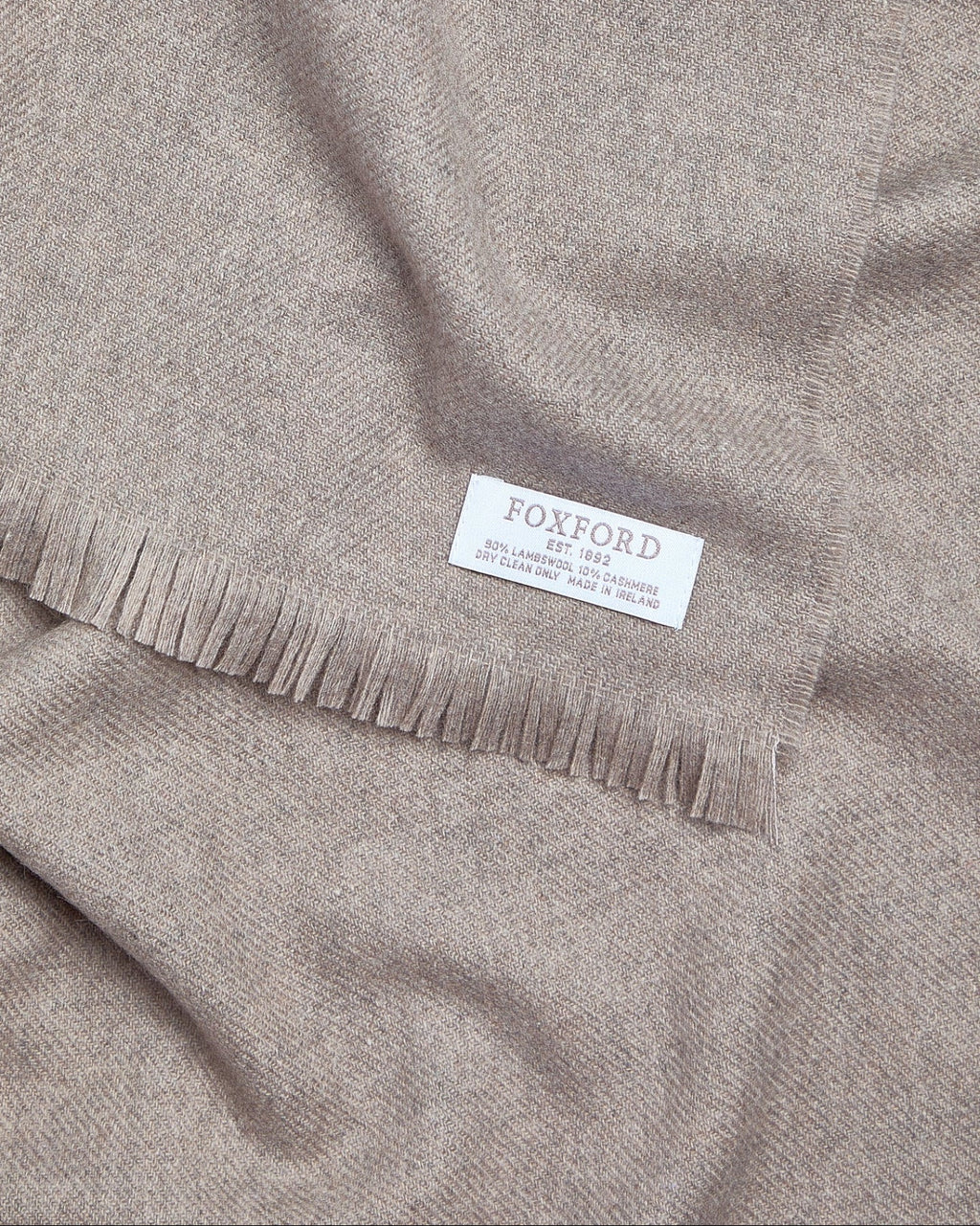 Foxford Fine Wool Cashmere Scarf - Mink