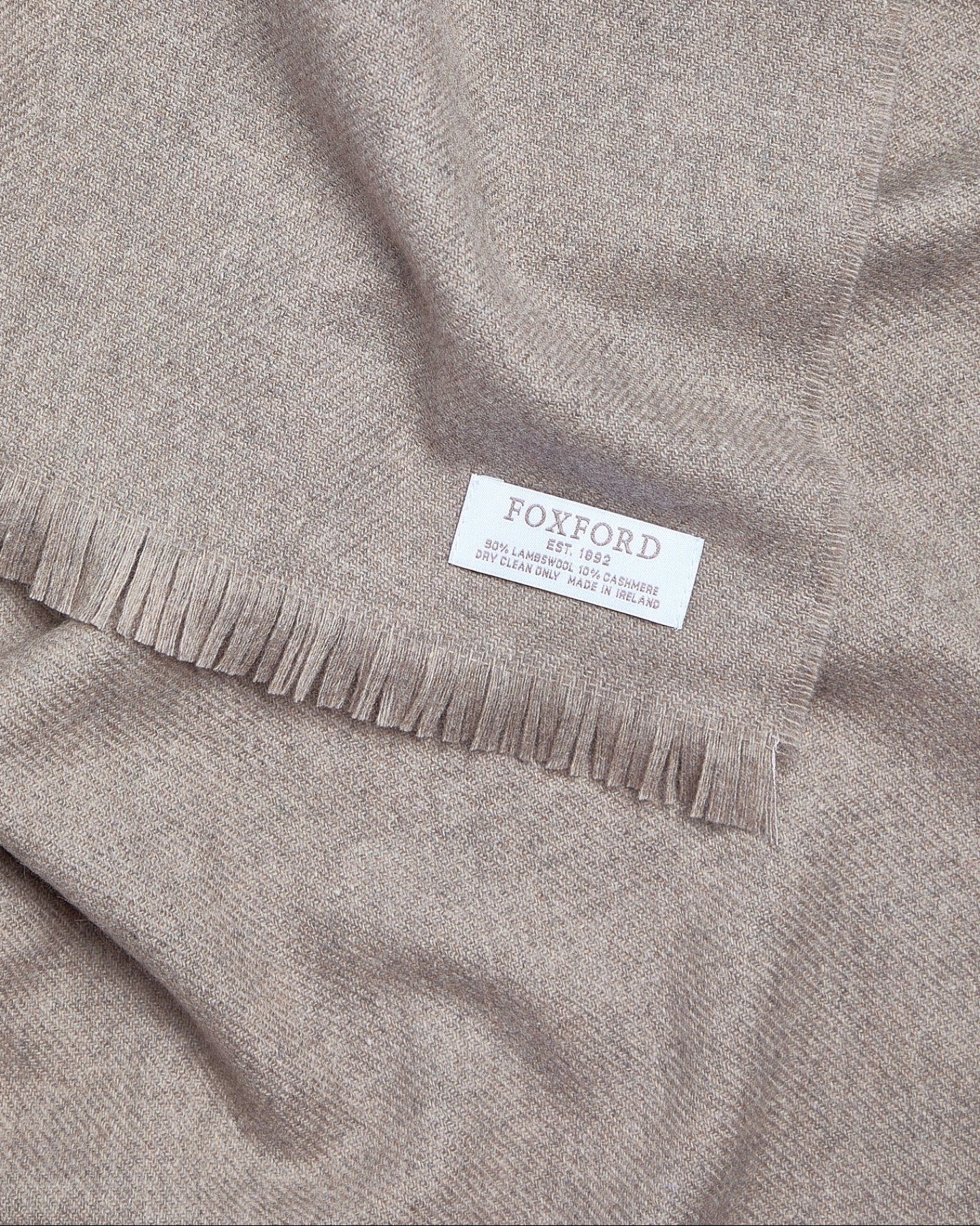 Foxford Fine Wool Cashmere Scarf - Mink