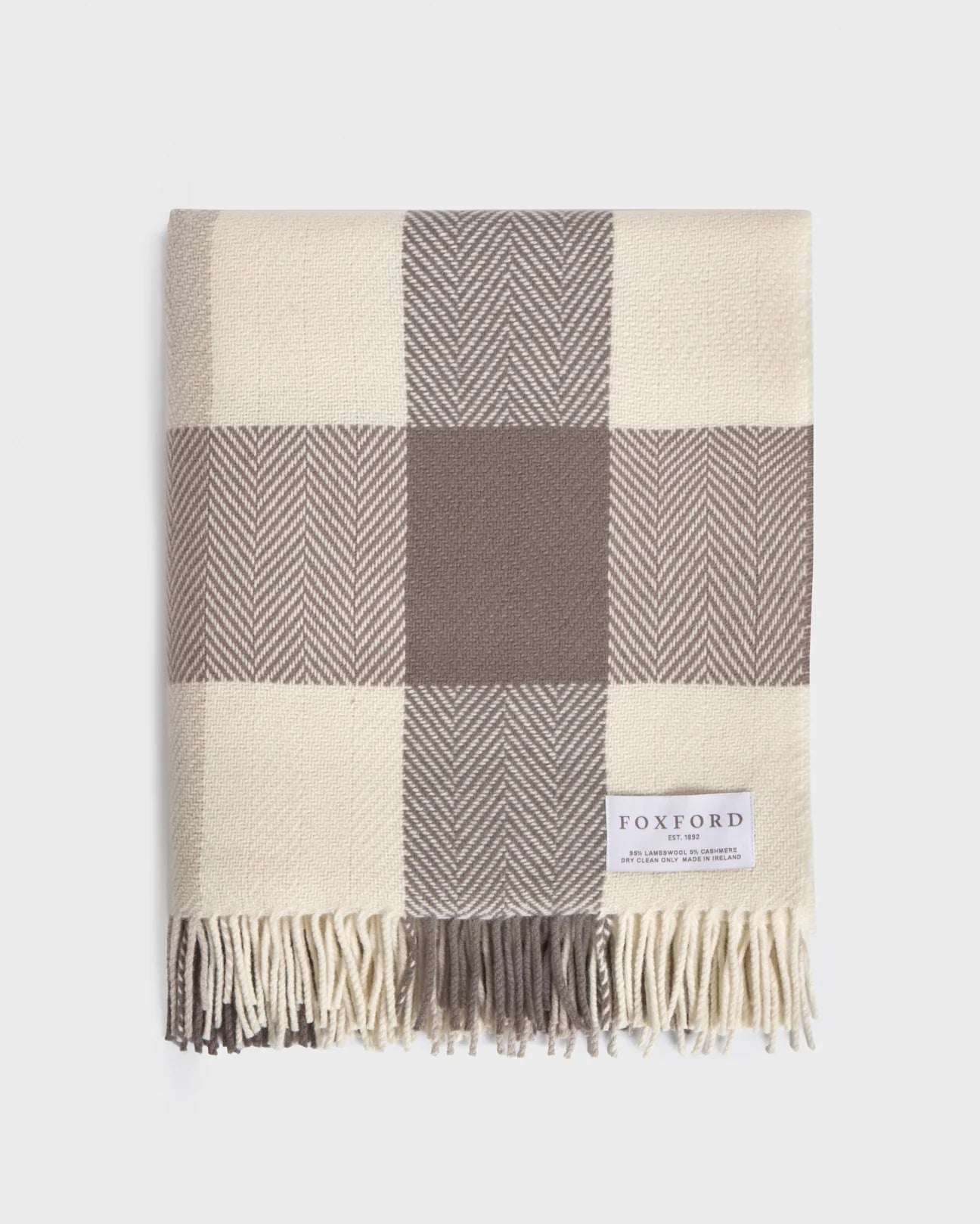 Foxford Finn Cashmere and Lambswool Throw - Natural