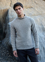 Fisherman Out Of Ireland Cashmere Seed Stitch Roll Neck Sweater - Shell