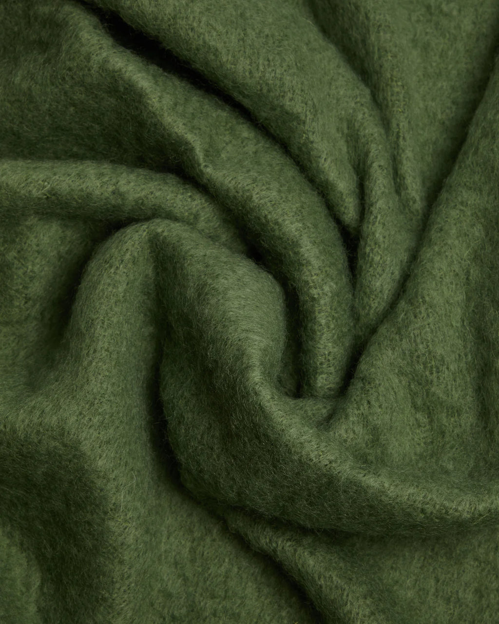 Foxford Dunloe Mohair Throw - Olive Green