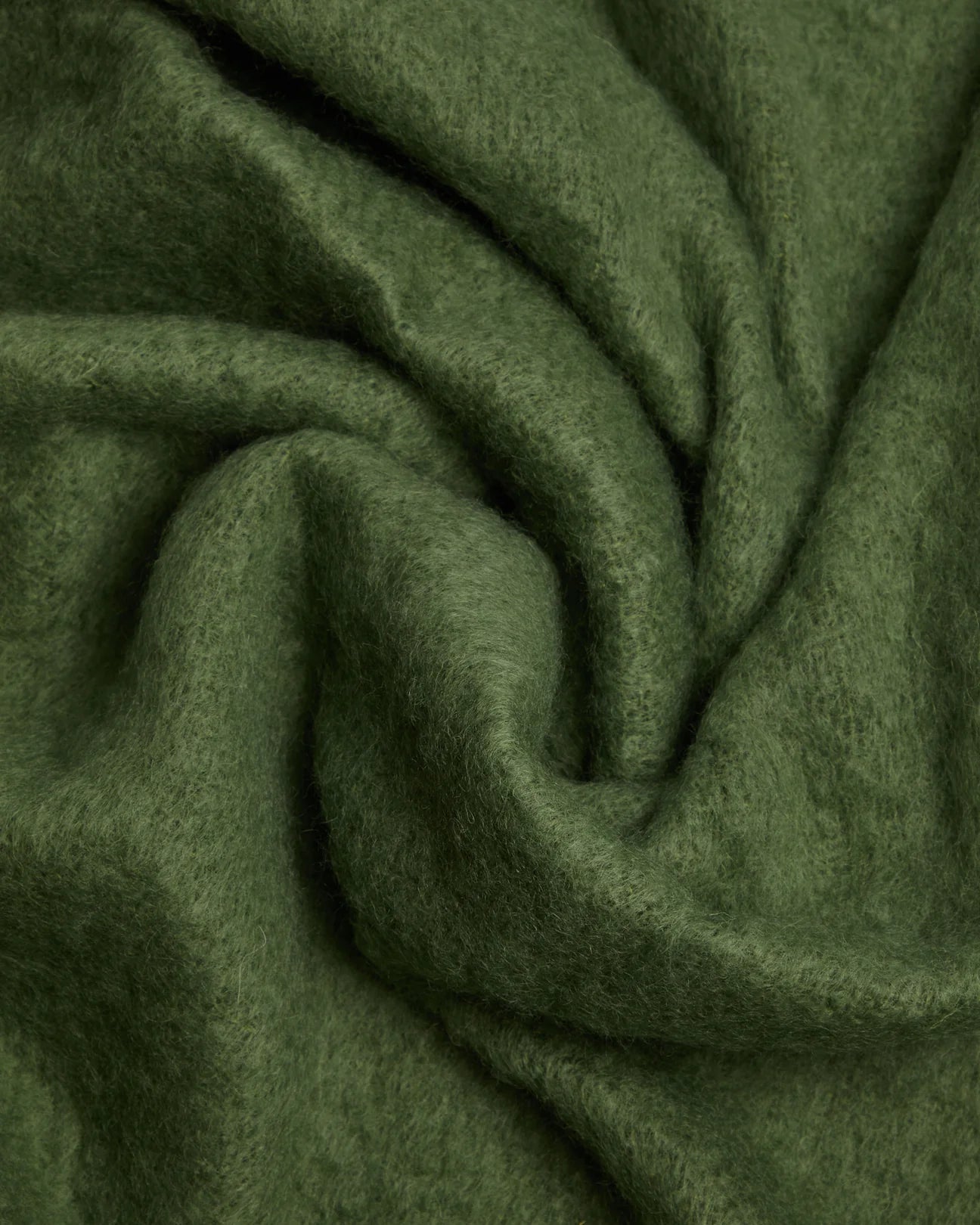 Foxford Dunloe Mohair Throw - Olive Green