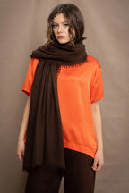Elaine Madigan 100% Cashmere Frankie Wrap - Chocolate