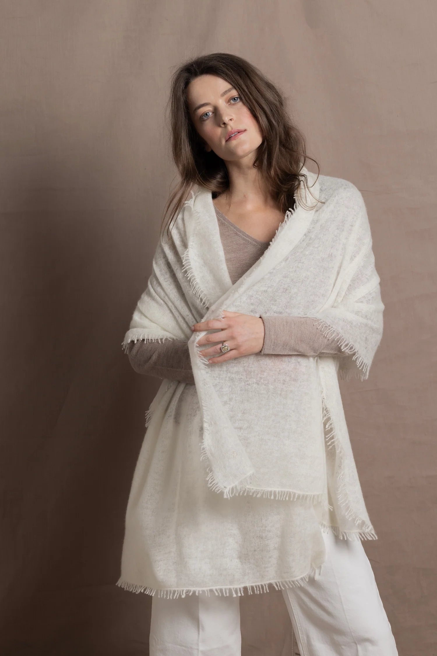 Frankie Cashmere Wrap | Ivory