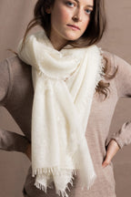 Elaine Madigan 100% Cashmere Frankie Wrap - Almost White