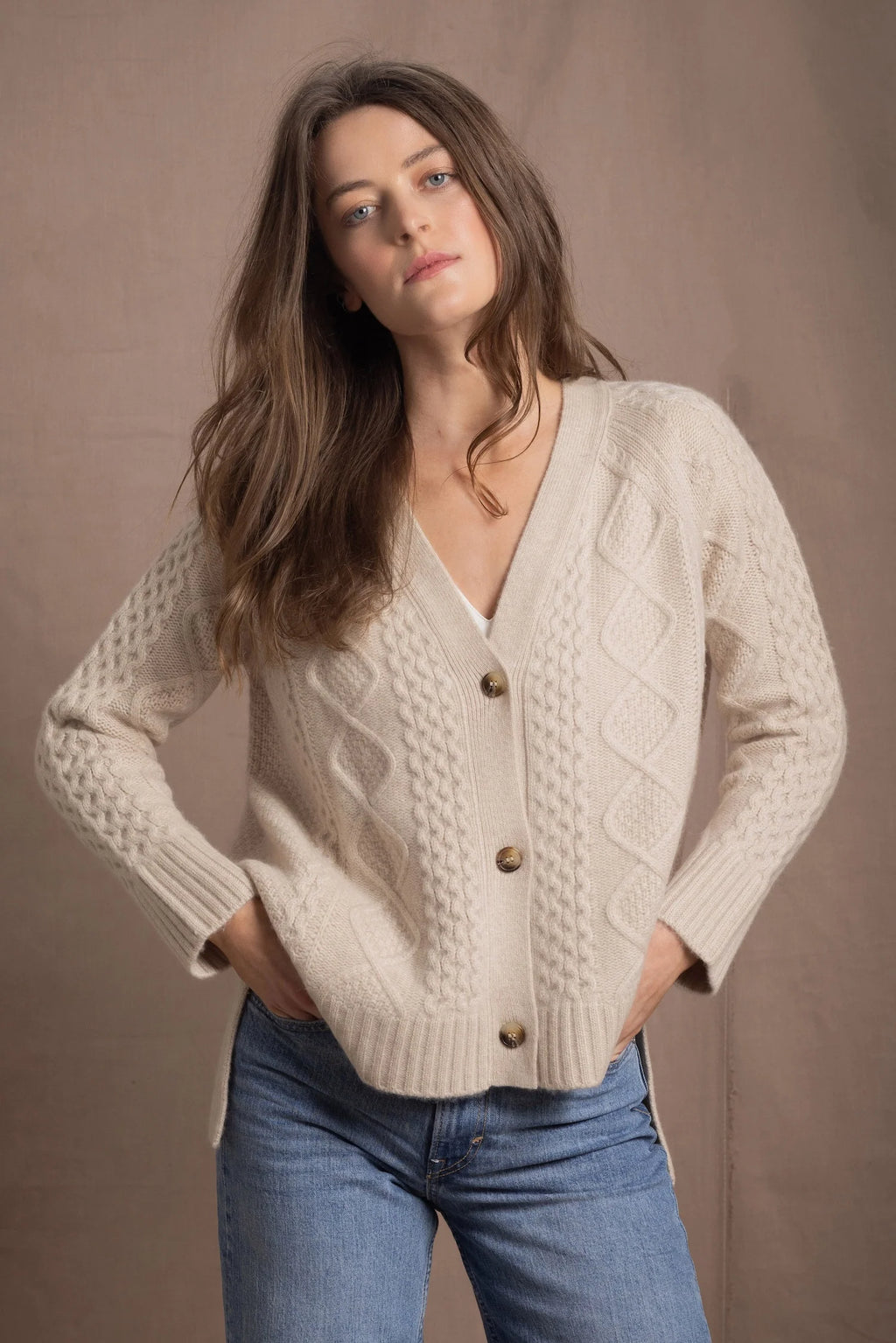 Elaine Madigan Grá Mo Chroí Cashmere Aran Cardigan